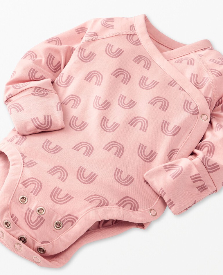 2-Piece Baby Layette Wiggle Set in HannaSoft™ in Blush Pink Rainbow - main