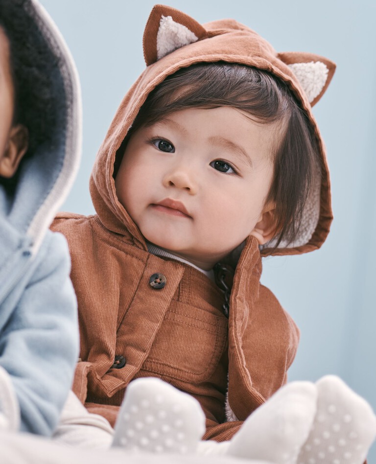 Baby Corduroy Fox Hoodie in Fox - main