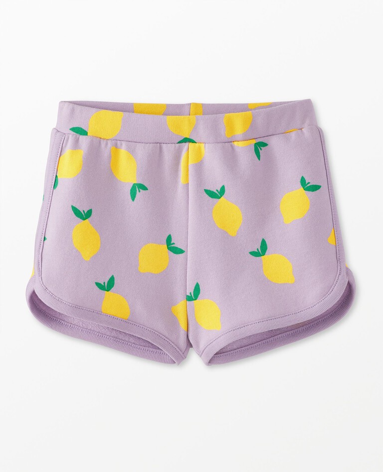 French Terry Shorts in Lemon Squeeze on Orchid Hush - main