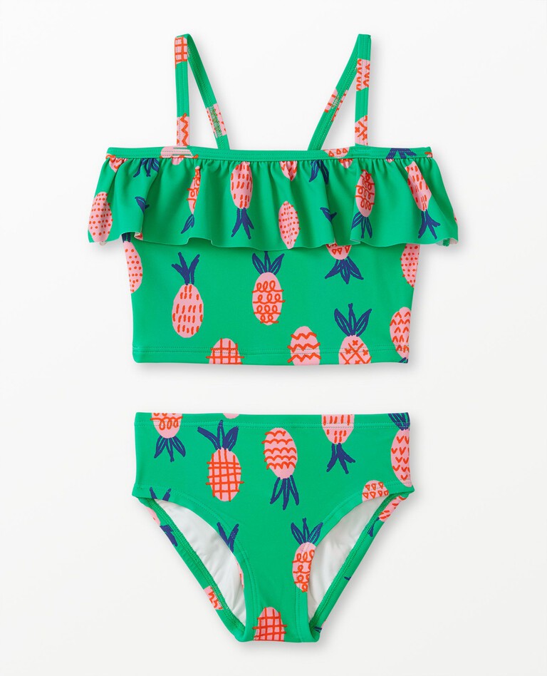 Print Ruffle Two Piece Swimsuit in Sweet Pineapple - main