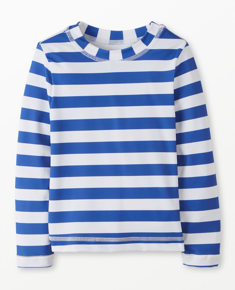 Striped Rash Guard Top in Lake Blue - main