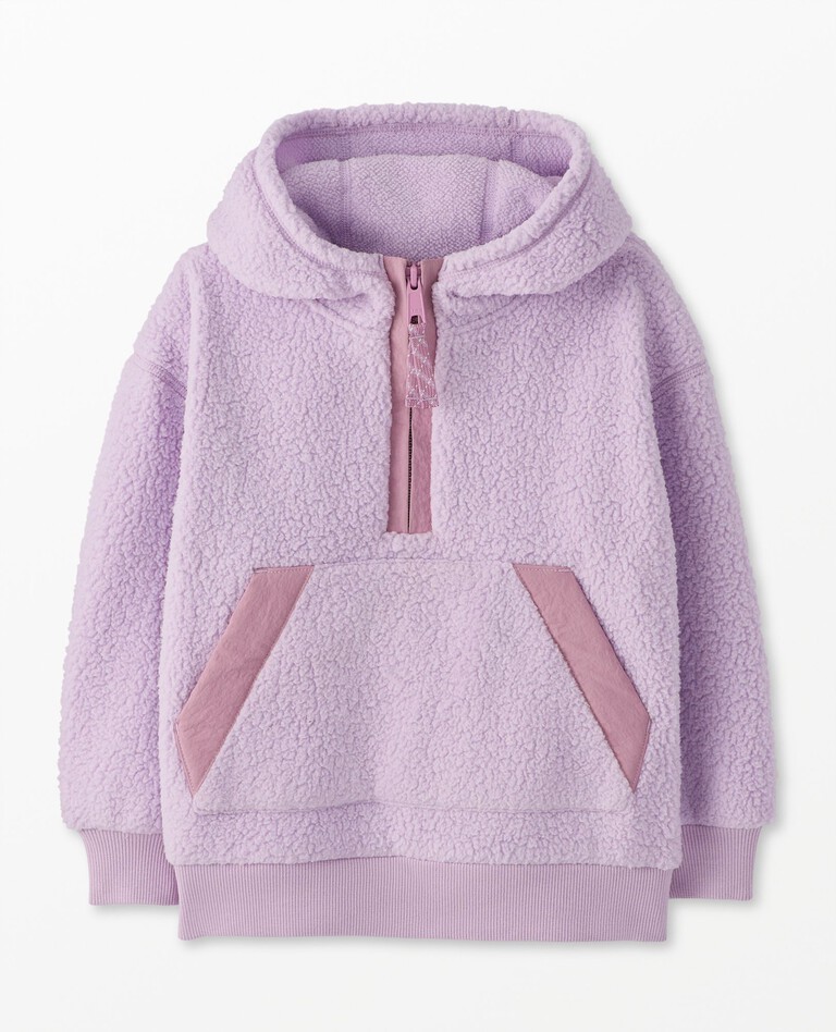 Fleece Half Zip Hoodie in Orchid Hush - main