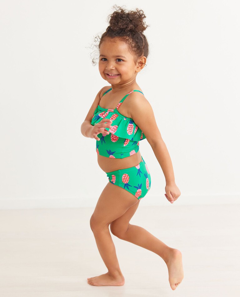 Print Ruffle Two Piece Swimsuit in Sweet Pineapple - main