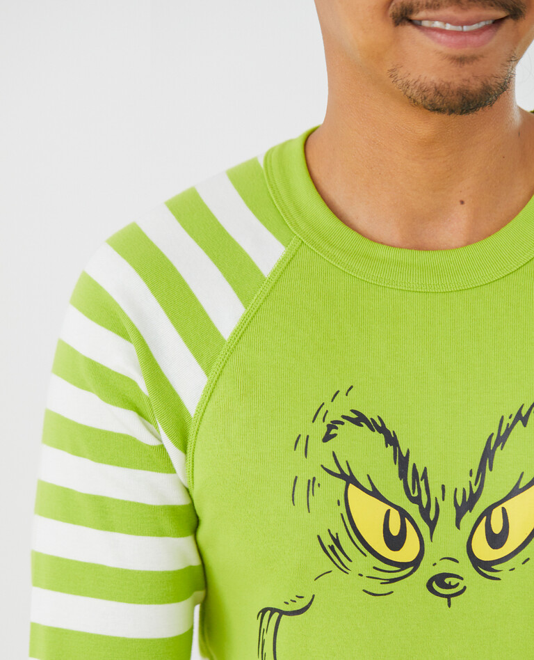 Adult Dr. Seuss Grinch Long John Pajama Top in Grinch - main