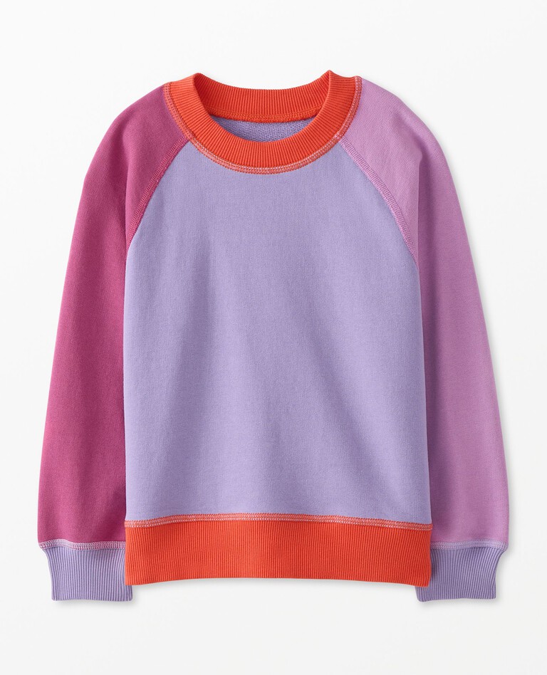 French Terry Colorblock Sweatshirt in Violet Tulip Multi - main