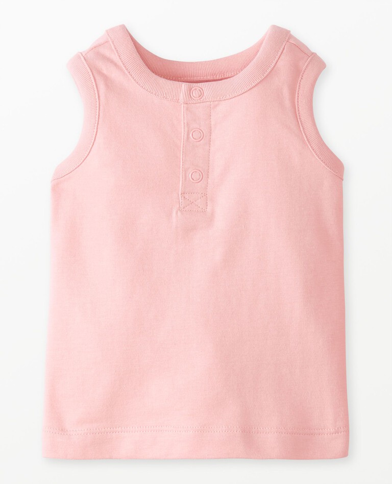 Baby Tank Top In Cotton Jersey in Blush Pink - main