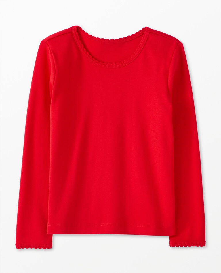 Pima Cotton Long Sleeve T-Shirt in Ribbon Red - main