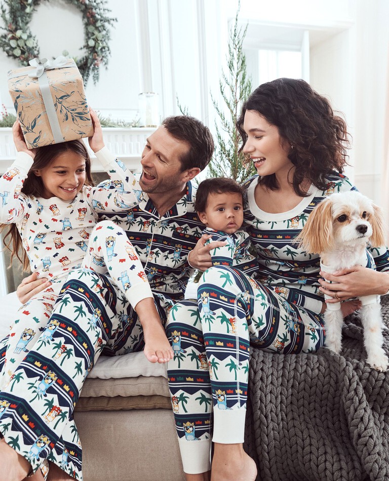 Bluey Holiday Dog Pajamas in Bluey Trees Crowns - main