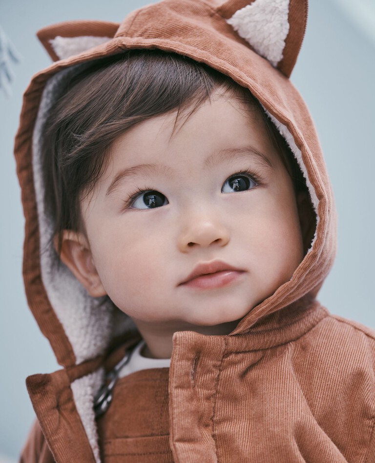 Baby Corduroy Fox Hoodie in Fox - main