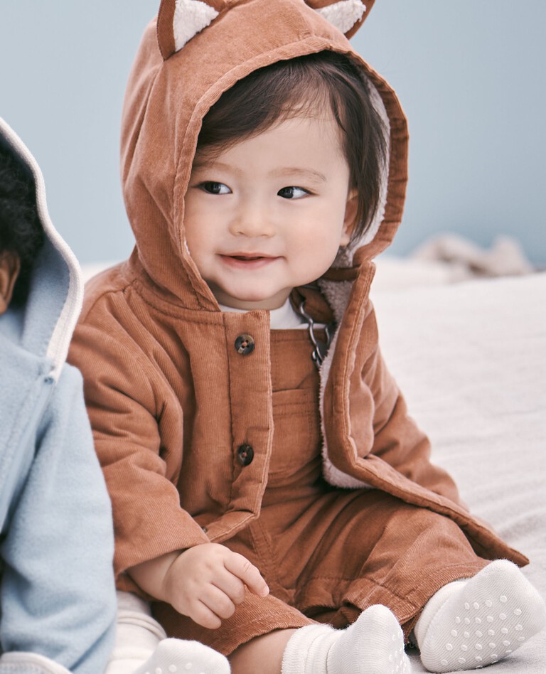 Baby Corduroy Fox Hoodie in Fox - main