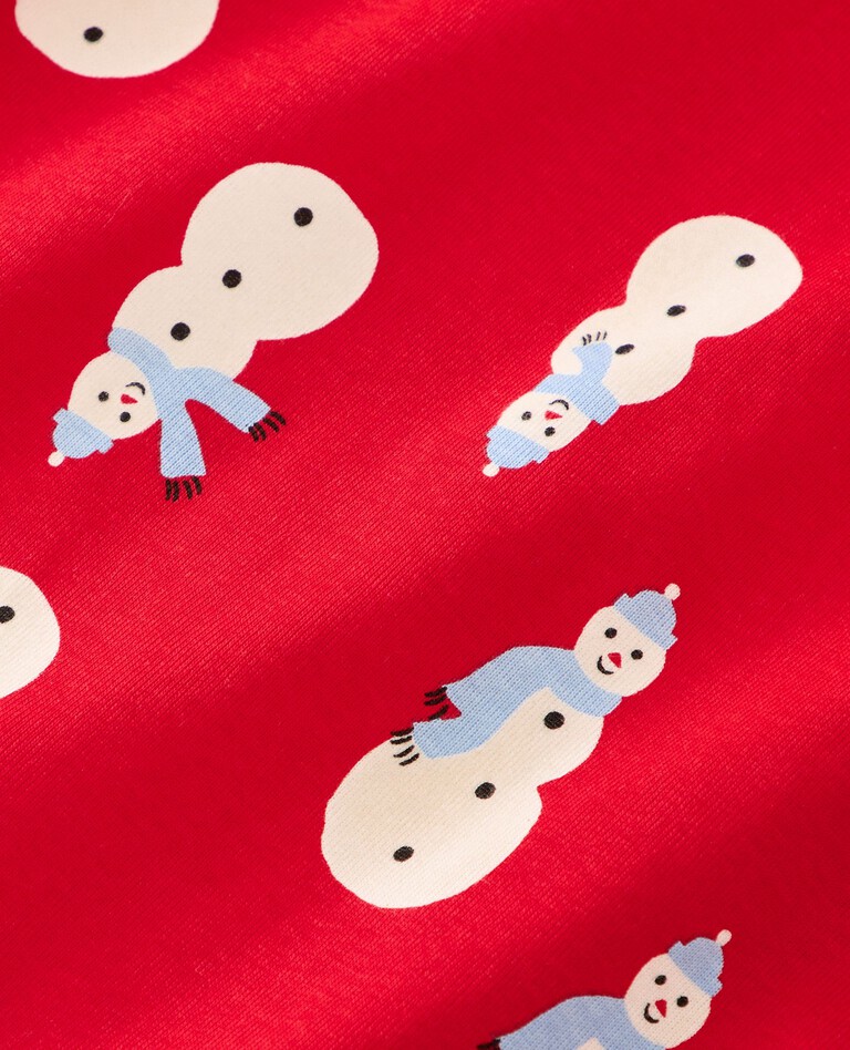 Baby Holiday 2-Way Zip Sleeper in Snowmen on Red - main