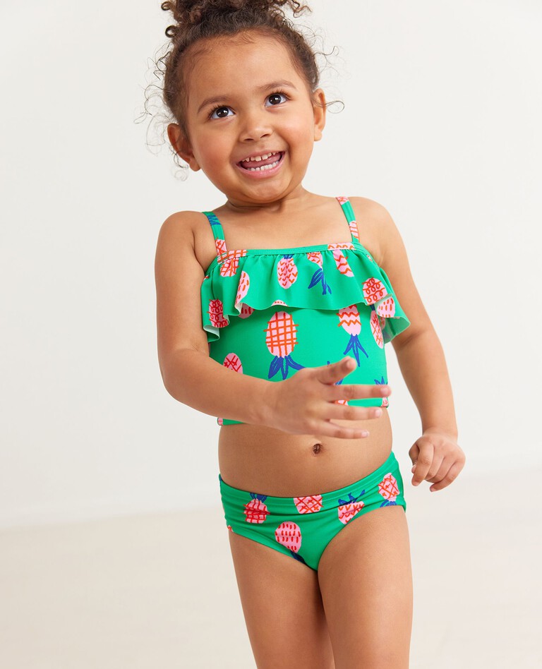 Print Ruffle Two Piece Swimsuit in Sweet Pineapple - main