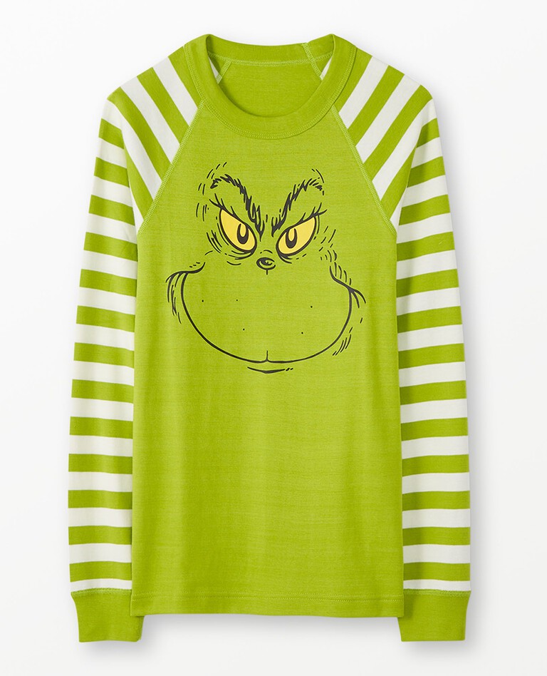 Adult Dr. Seuss Grinch Long John Pajama Top in Grinch - main