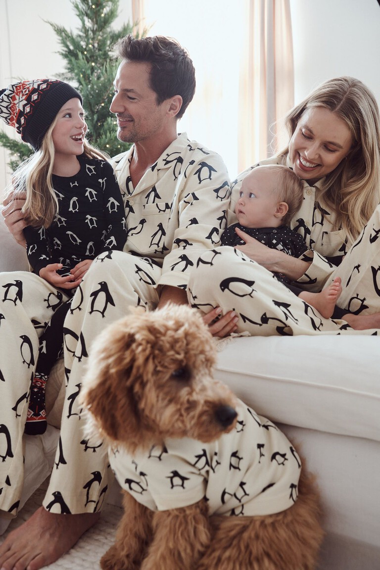 Holiday Dog Pajamas in Squeaky the Penguin - main