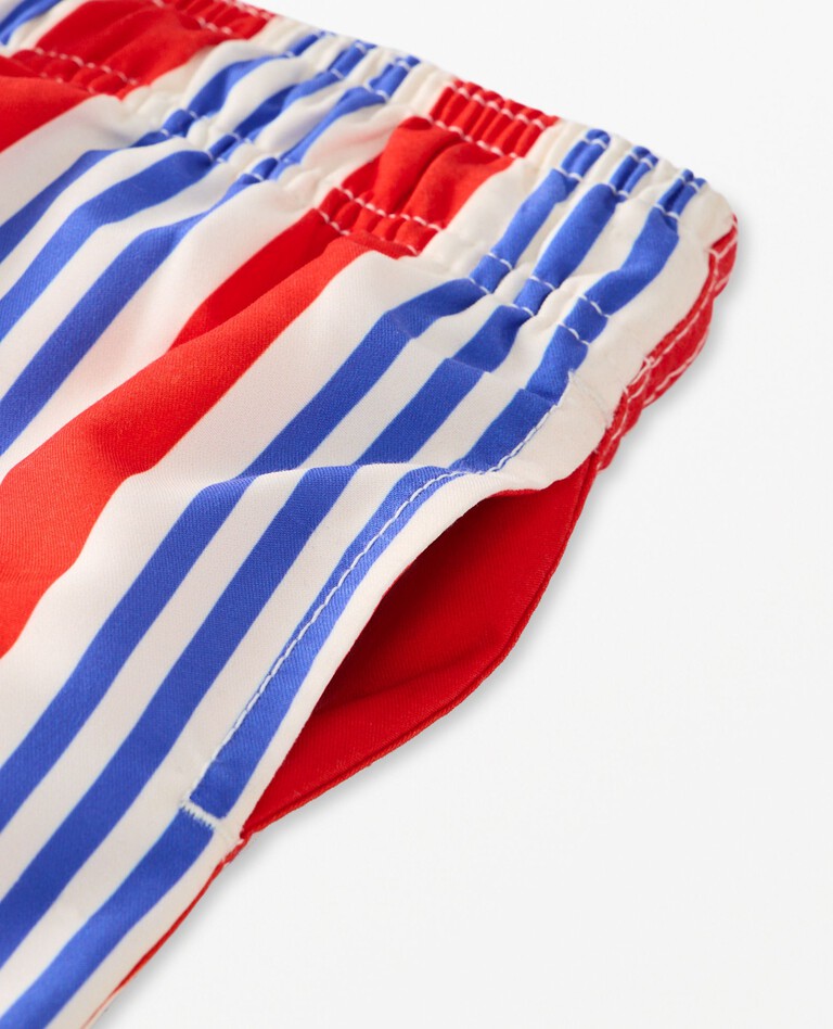 Striped Swim Trunks in RWB Stripe - main
