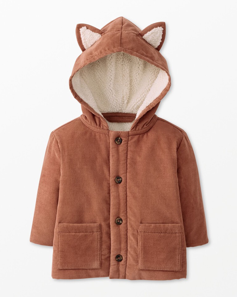 Baby Corduroy Fox Hoodie in Fox - main