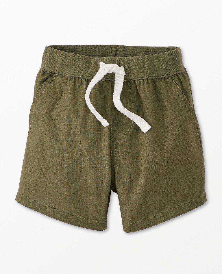 Baby Poplin Shorts in Green Olive - main